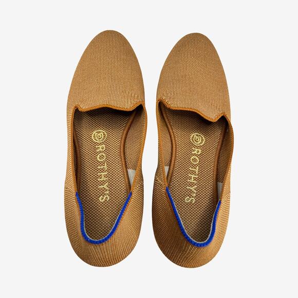 Rothy’s The Loafer Camel Brown Knit Flats Size 8 Sustainable Slip On Shoes - Picture 5 of 11